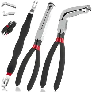 Electrical Disconnect Pliers, 3 Pcs Electrical Connector Pliers for Cars, 60 Degree, Electrical Connector Separator 13120, Automotive Tools for Push Tab Style Plugs