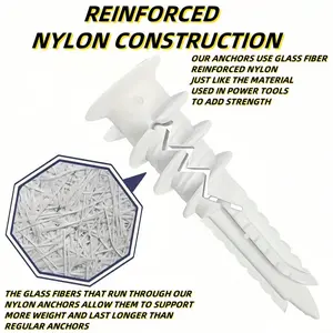 Plastic Expansion Plugs for Plastic Pipe Columns, Wall Anchors with Self-Tapping Screws and Bolts, No Drilling Required, Anti-Fall