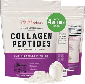 Collagen Peptides Powder - Naturally-Sourced Hydrolyzed Collagen Powder - Hair, Skin, Nail, and Joint Support - Type I & III Grass-Fed Collagen Supplements for Women and Men - 41 Servings - 16Oz