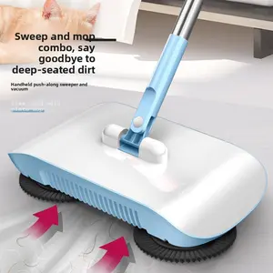 Wanben hand-push sweeper, household broom and dustpan all-in-one machine, gift mop and sweeper, dual-use for kitchen and living room