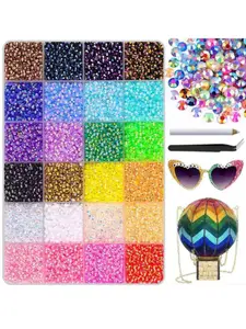 Glittering Resin Crystal Nail Beads, 20,000 Pieces Per Box, 24 Colors, DIY Fashion Accessories for Nails, Clothes, Bags, Shoes