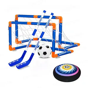 Hover Soccer Ball Set, with Hover Hockey & Soccer Ball, Floating Soccer Toys Hockey Ball with Led Light, Mini Goal & Sticks, Improve Skills & Coordination for Kids, Indoor Outdoor Sports Toys & Games, Christmas Birthday Gifts for Boys Girls