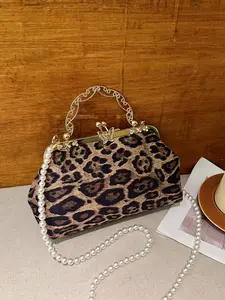 Fashion Leopard Pattern Handbag, Casual Versatile Hobo Bag with Chain Strap, Trendy All-match Crossbody Bag for Daily Use