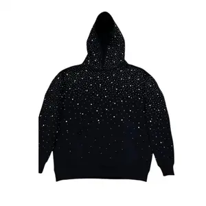 Starhood Rhinestone Galaxy Hooded Hoodie Men Women Streetwear Fashion Zip Up Cardigan Diamond Sparkle Oversized Casual Unisex European American Cool