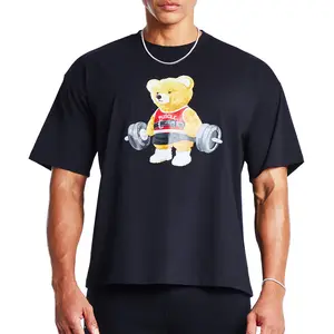 Ouber Men's Short Sleeve Gym Workout Shirts Graphic T-Shirt Weight Lifting Bodybuilding