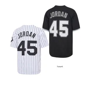 Men’s White Black Baseball Jersey #45 Embroidered High Quality