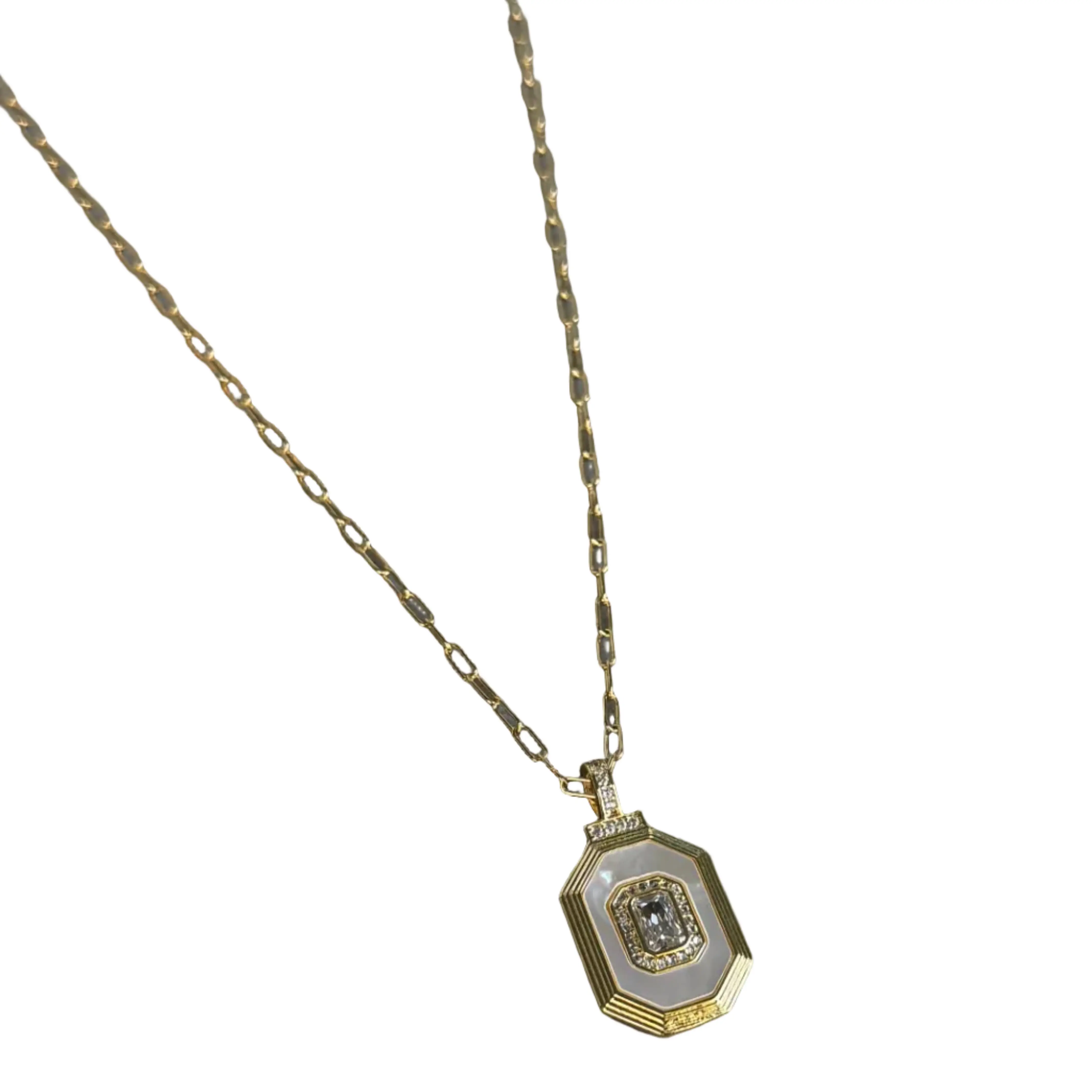 Felicity White Opal Pendant Necklace