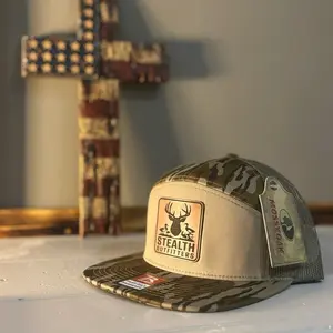 Stealth Outfitters 168 Richardson 7 Panel Square Deer and Duck Logo Camo Trucker Hat for Outdoor Enthusiasts