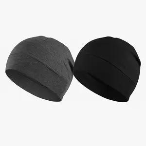 2-Pack Multifunctional Cotton Skull Caps for Men Women, Lightweight Beanie Sleep Hats Breathable Helmet Liner