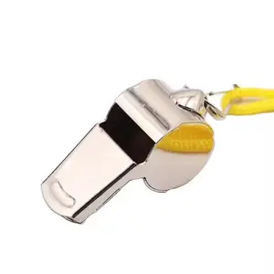 Stainless Steel Sports Whistle with Bright Yellow Lanyard Loud Crisp Sound for Quick Attention