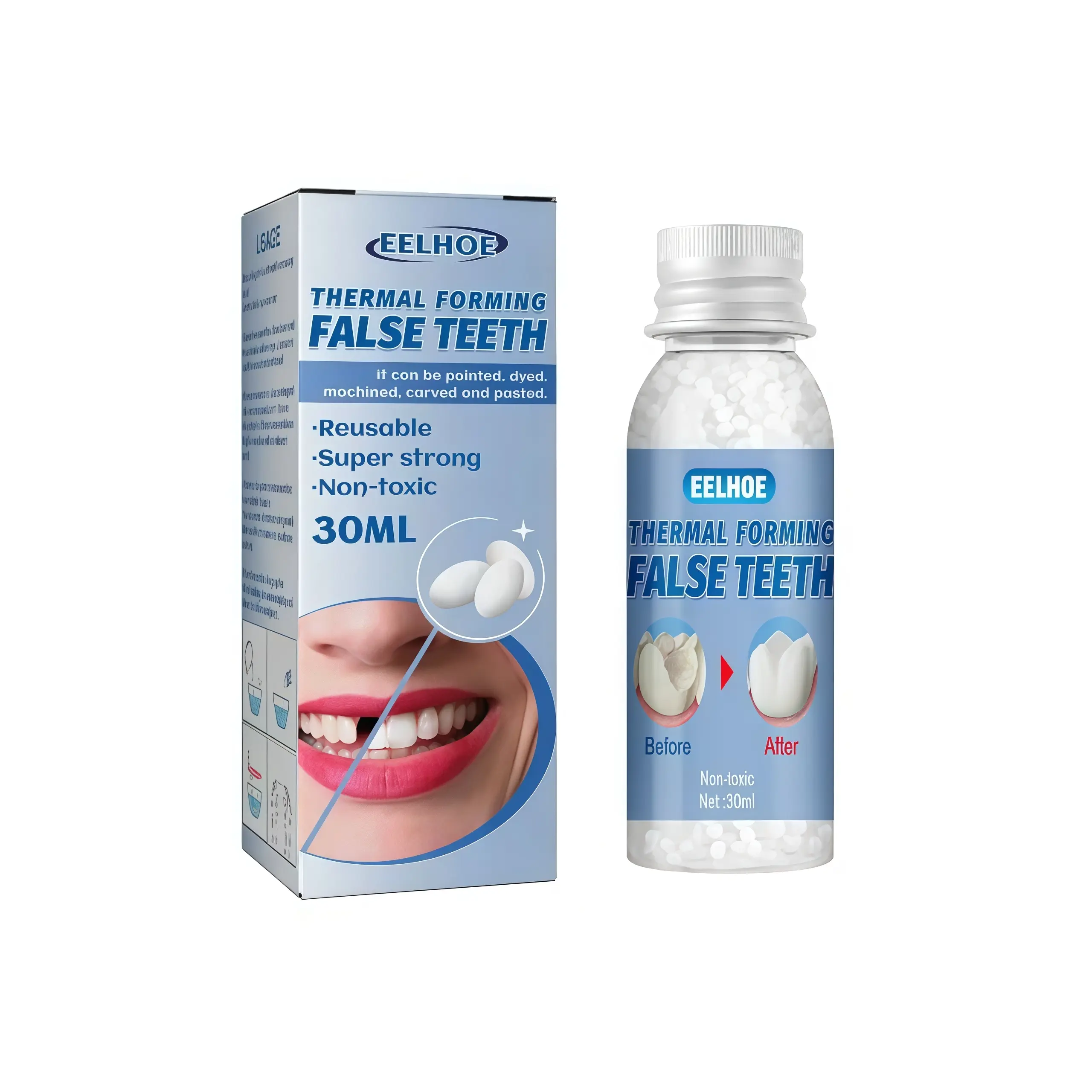 30ml Shapeable denutues, dental glue, film, makeup, temporay filling, dental glue, false filling, broken teeth, gaps filling