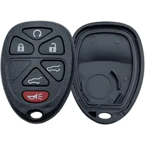 Replacement Keyless Entry Remote Case Cover fits Chevy Suburban Tahoe Traverse GMC Pontiac Saturn Suzuki Cadillac Buick Key Fob Shell (6 Button)