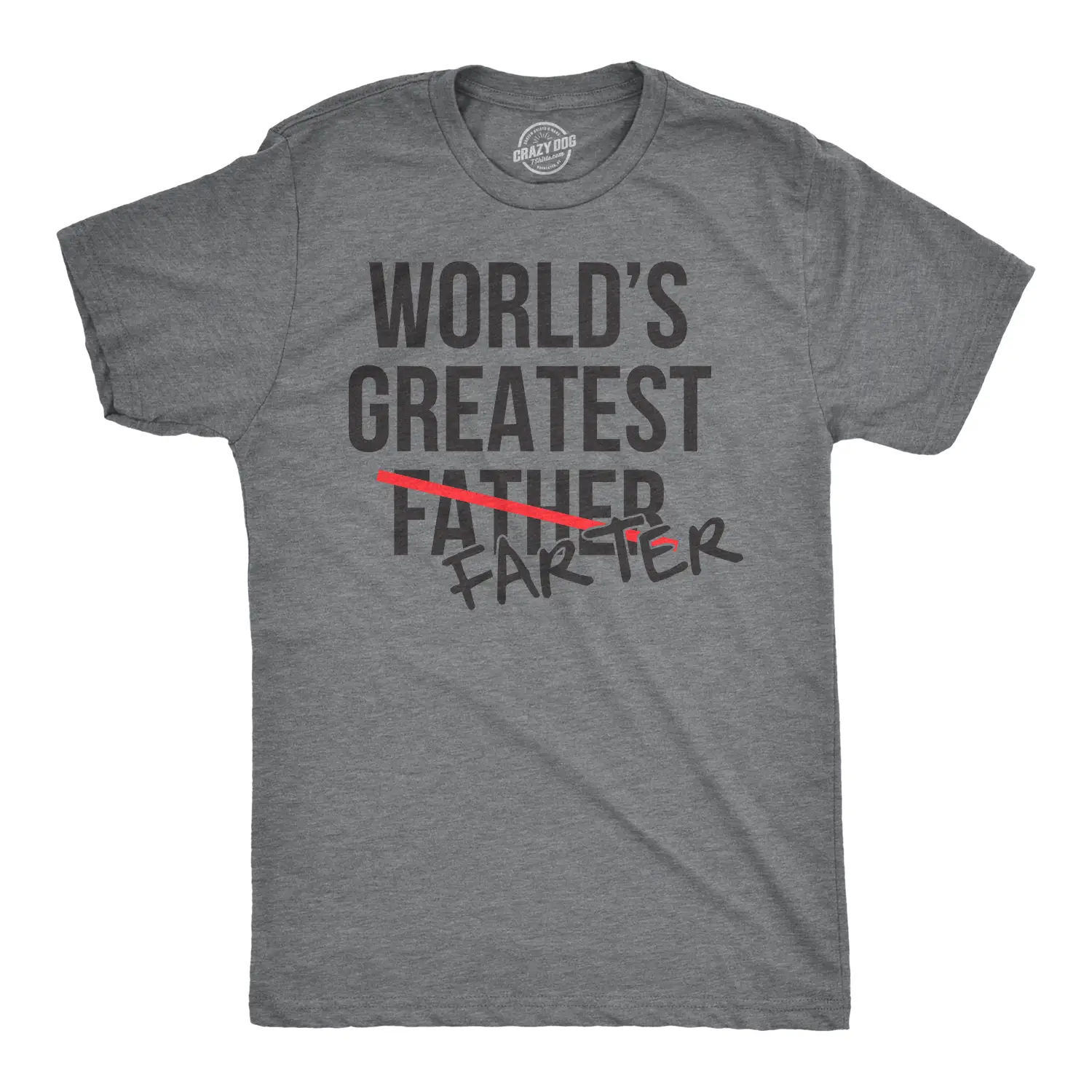 Mens Worlds Greatest Father Farter T Shirt Funny Gift for Dad Sarcastic Humor Mens Funny T Shirts Cool Vintage Fashion T-Shirt Gift Dad Dark Grey