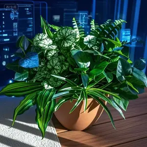 UV Resistant Faux Greenery Stems Outdoor Decor - 8 Bunches Fake Plastic Leaves - Durable Artificial Plants for Patio - Waterproof Garden Bushes - Front Porch Yard Decoration