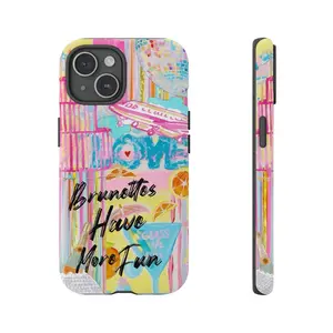 Phone Case: Brunettes Have More Fun Collage - Fits iPhone 11-17 Models