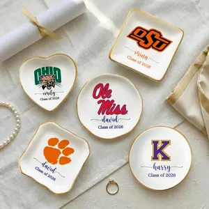 Personalised University College Graduation Gift Ring Dish, Trinket Keepsake, Decor High School, Custom Acceptance Gift, Class of 2026 Gifts