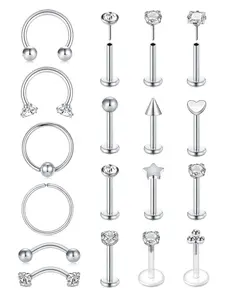 Mixed Shape Stainless Steel Lip Ring, Fashionable Lip Ring for Women & Men, Body Piercing Jewelry for Party, Daily Clothing Decor, Trendy All-match & Exquisite Jewelry