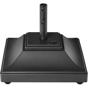 Fillable Mobile Umbrella Base, Heavy Duty Base, Square Tiered Market Stand for Patio, Deck, Outdoor w/ 4 Wheels, 2 Locks, 2 Knobs, 120lb Capacity - Black