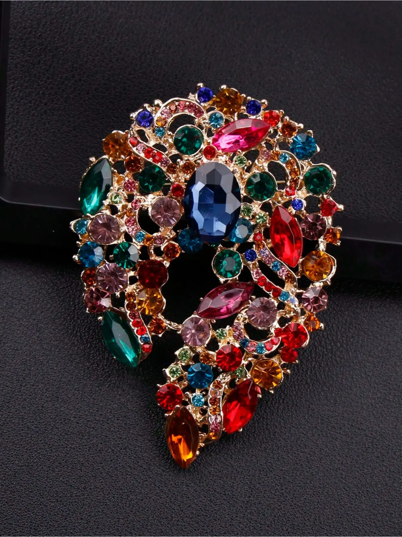 1 new fashion rhinestone brooch, available in six colors, simple and elegant, clothing accessory brooch, Floral Brooch, Floral Pins, Flower Brooch, Sparkling Brooch