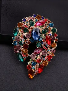 1 new fashion rhinestone brooch, available in six colors, simple and elegant, clothing accessory brooch, Floral Brooch