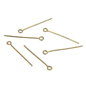 200pcs Raw Brass Eye Pins, Unplated/Uncoated, 0.8mm/20 Gauge, Size Selections: 22/26/30/35/40/50mm