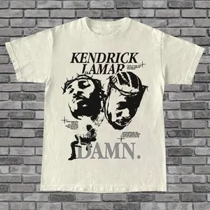 Comfort Colors Vintage Graphic Kendrick T-Shirt - DAMN. Album Inspired Tee - Iconic Hip-Hop Streetwear - Retro Unisex Rapper Fan Gift - 90s Music Shirt