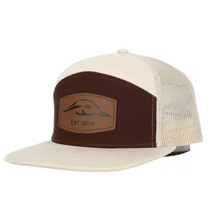 AF Waterfowl Leather Patch 7 Panel Hat - Original Design for Waterfowl Enthusiasts