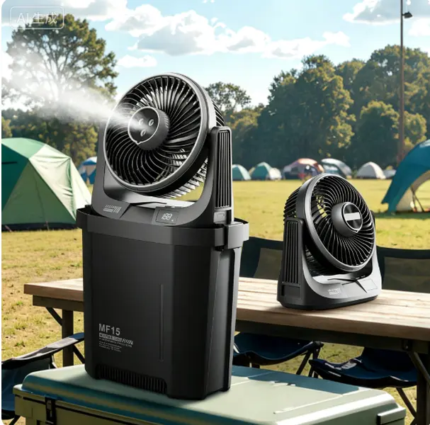 Smart Frog Portable Misting Fan with 9L Bucket, 20000mAh Rechargeable Battery Powered Floor Fan for Outside Travel, Replaceable Spray Nozzle&Battery,Outdoor Cooling Mist Fans for Patio Golf Cart Camping, RV, Job Site, Beach, Tent & Indoor Use