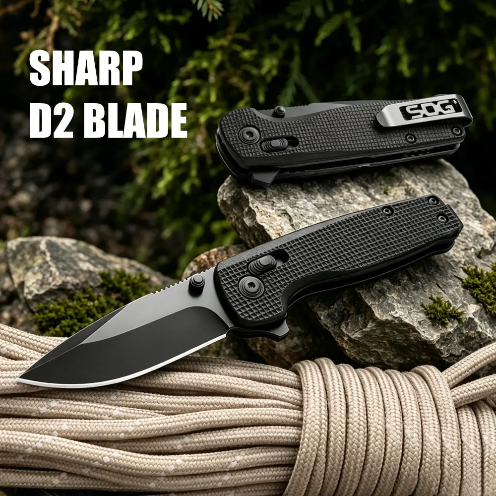 3.35" D2 Steel Pocket Folding Knife, Razor Sharp EDC Tactical Camping Knife with Pocket Clip for Men & Outdoor Survival Knives campingessentials