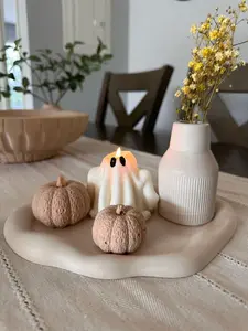 Halloween Mini Vase Set, Large Tray, Ghost Candle, Two-Piece Pumpkin Décor, Halloween Gift Set