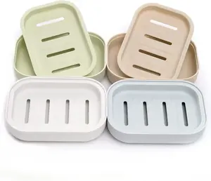 Plastic Soap Dish, Soap Container, Double Layer Draining Soap Holder for Shower, Bathroom or Kitchen, C-0060