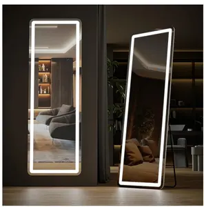 71"x26" LED Full Length Mirror with Aluminum Frame and Polished Glass for Bedroom