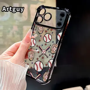 Stitch & Stars Pattern Phone Case for iPhone 17 Pro Max 16 15 Plus Air 14 13 12 11 E Four Corners Air Cushion Anti-drop Silicone Shockproof Cellphone Cover
