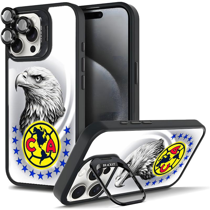 Club América Case | Slim Shockproof Cover with Team Art For iphone 17/AIR 16 15 14 13 12 11 PRO PLUS MAX COOL Fashionable Tough Magnetic Durable Metal lens frame Film Bracket Stand Gift Full Protection Camera Holder Phone Cases Cover 11X-L0697