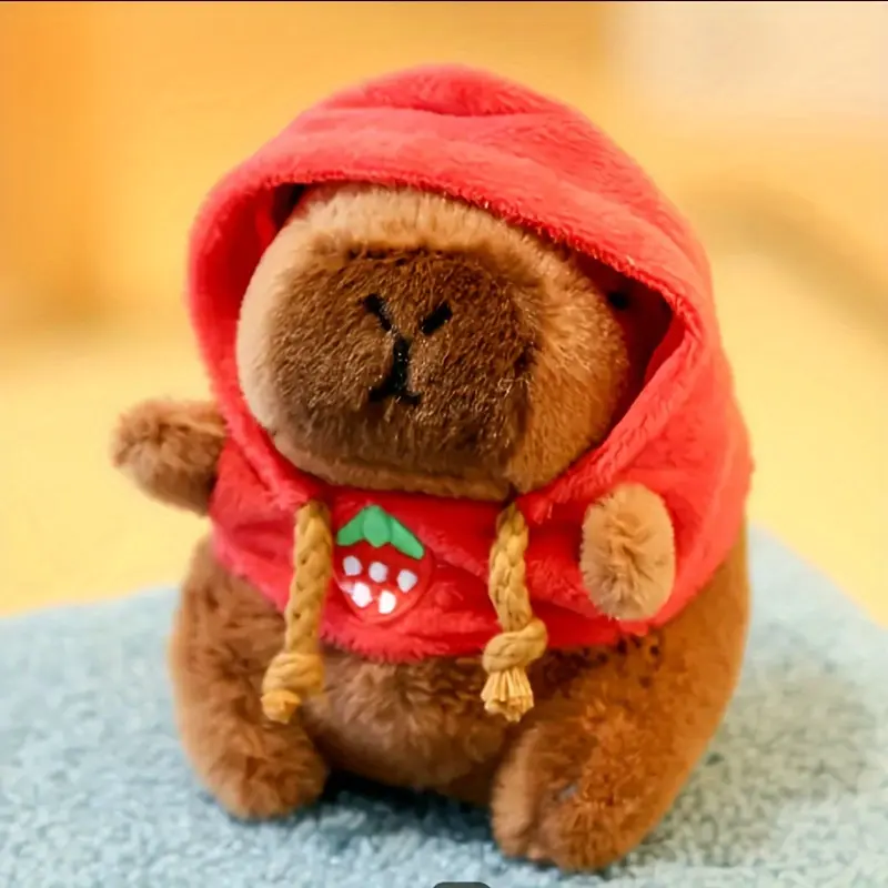 Adorable Capybara Plush Toy with Hoodie Design, Cute Animal Design, Soft Durable Pet Companion for Dogs & Cats, Decorative Accessory for Home, Soft Cuddly Gift, Cuddly Stuffed Animal