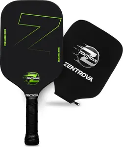 ZENTROVA Carbon Fiber Pickleball Paddle – T700 Raw Carbon Surface, 16mm PP Honeycomb Core, Max Spin & Control with Complete pickleballs Set, Cover & Carry Case – Beginner to Intermediate, Men & Women