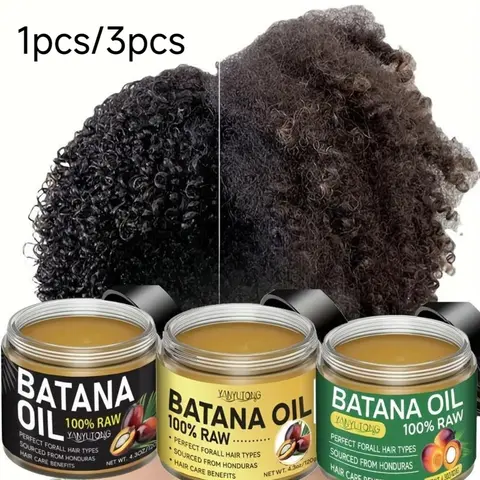 Originating from Honduras, Batana Oil Triple-Action Hair Therapy Three-Step Set Hair Treatments: Pre-Wash Essence for Deep Nourishment + Shower Hair Mask for Repair + Leave-In Lotion for Long-Lasting Moisture, for Dry Hair and Thicker Looking Hair