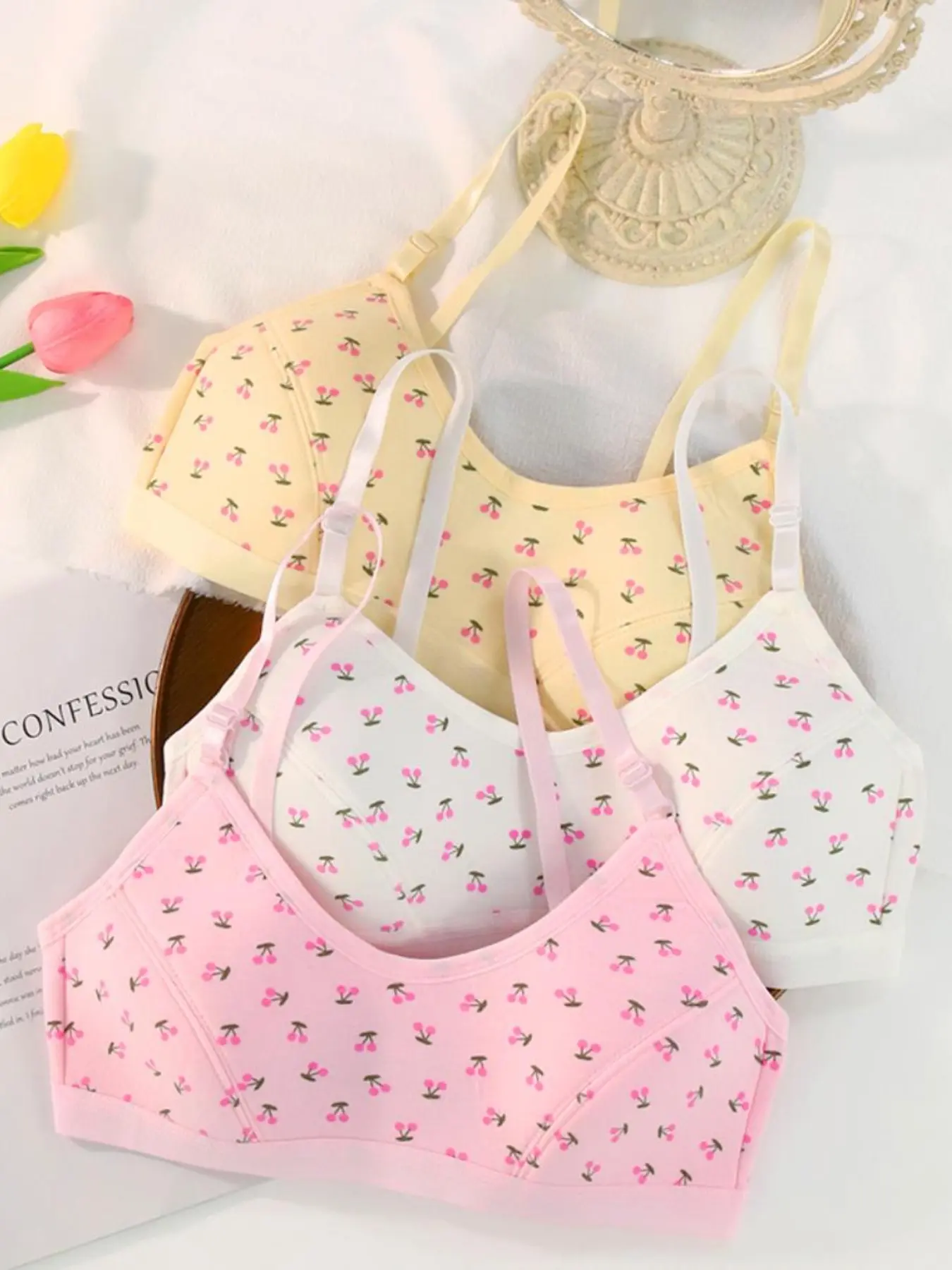 2026 New 3-Piece Set Girls Underwear Inner Wear, Youth Chest Support Bra, Breathable Design for Daily Wear, Ideal Gift for Teens & Students