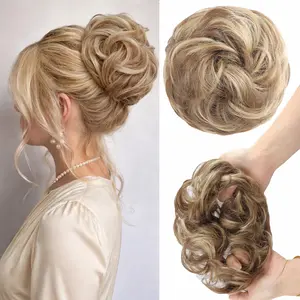 8Inch Messy Bun Hair Piece for Women 50g Elastic Drawstring Loose Wave Curly Hair Buns HairPiece Synthetic Hair Bun Hair Extensions for Women Daily Use
