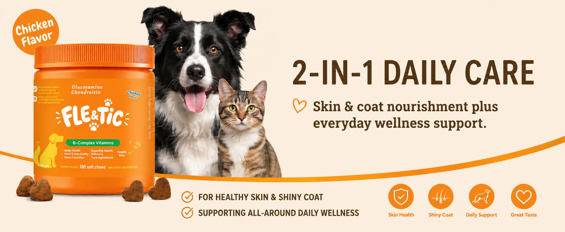 180ct Flea and Tick Prevention for Dogs Chewables - Dog & Cat Soft Chews, Omega3 Pet Supplement for Skin, Coat, Digestion & Immune Support, Chicken 180ct Flea and Tick Prevention for Dogs Chewables - Dog & Cat Soft Chews, Omega3 Pet Supplement for Skin, Coat, Digestion & Immune Support, Chicken