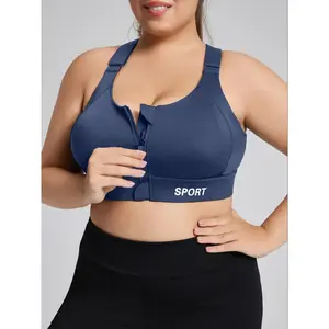 Plus Size Zip-Front Sports Bra, Breathable and Comfortable Impact Sports Bra for Women, Women’s Sportswear and Outdoor Apparel for Indoor and Outdoor Use