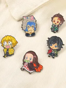 5-Piece Japanese Anime Alloy Enamel Pin Set Demon Slayer: Kimetsu No Yaiba Kamado Tanjirou Badge, Versatile Clothing Backpack Lapel Pins Drop Set Pins Jewelry Accessory Gift for Friends