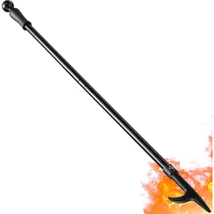 Fire Pit Poker, 46 Inch Long Fire Poker for Fireplace, Fire Pit,, Wood Stove and Indoor Use, Wrought Poker Tool, Rust-Resistant Black Finish