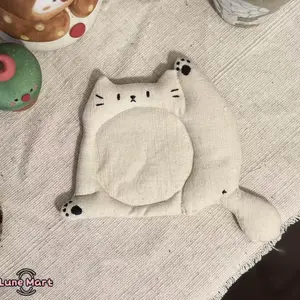 Cute Cat Fabric Coasters for Drinks, Hand-Embroidered Linen Drink Mat for Hot Coffee & Tea, Heat Resistant Anti-Scald