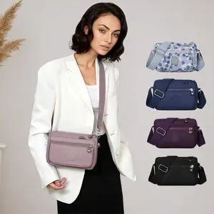 Women's Versatile Multi-layered Crossbody Bag, Organizational Messenger Bag with Multiple Zipper Pockets for Daily Use and Travel