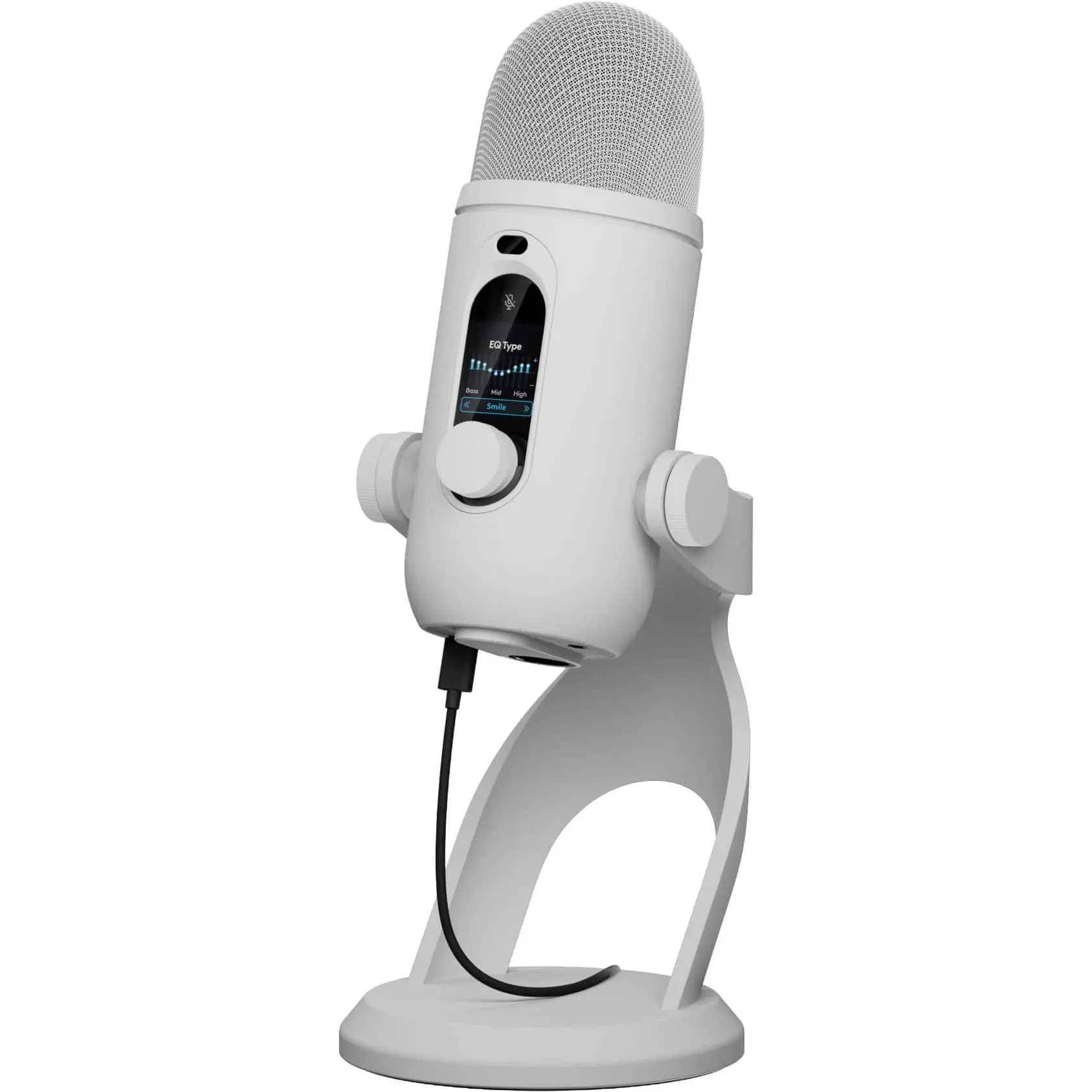 Logitech - Blue Yeti 2 USB Mic for Gaming with Voice Proximity Sensor and AI-Powered De-Noiser for PC, Mac - Off-white