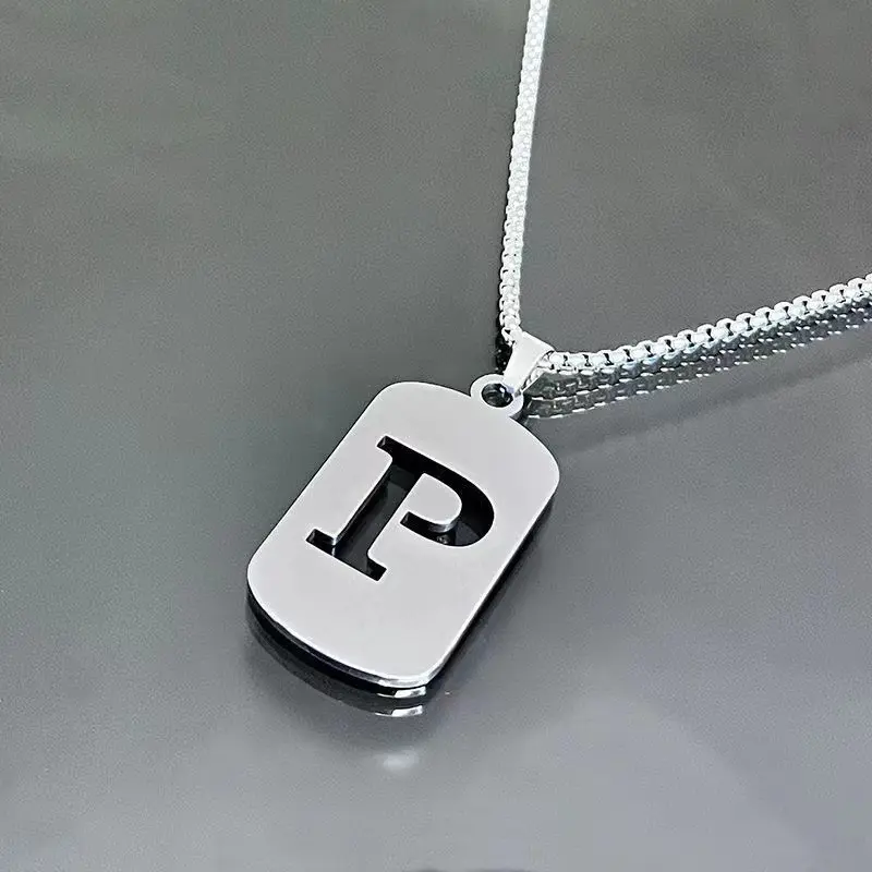 Letter P+70cm titanium steel chain