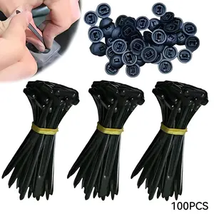 Nylon Universal Cable Tie Buckle, Heavy Duty Self-Locking Nylon Zip Ties Holder, Multipurpose Plastic Cable Ties Tool for Car Daily Repair 30/50/100Pcs