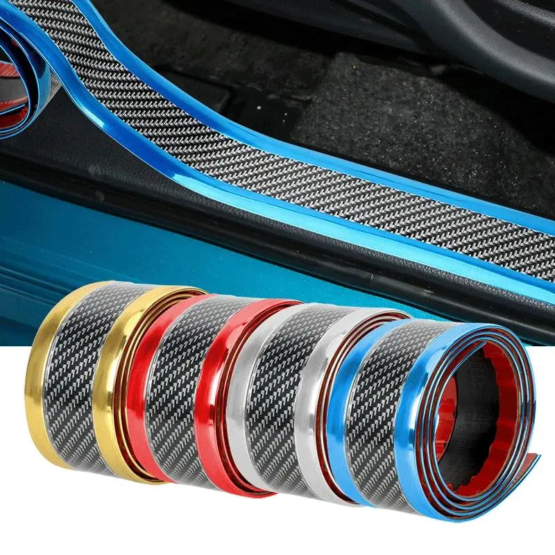 Car sticker anti-scratch door sill protection strip carbon fiber car door sill film sticker car styling Stickers for cars Car Decal