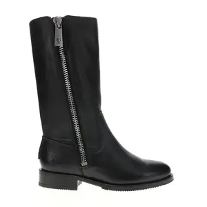 Frye Womens Madison Round Toe Zippered Casual Boots Mid Calf Low Heel 1-2" - Black